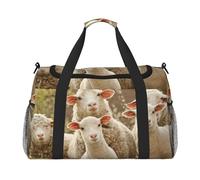 Sheep and Lambs Print Weekender Bag,Gym Bag with,Carry On Luggage Overnight Weekend Bag, Holdall Handbag & Shoulder Bag for Travel Fitness