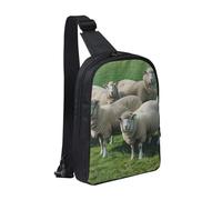 Sheep and Lambs Printed Chest Bag Sling Bag for Men Women, Waterproof Crossbody Backpack Men Bag for Runner Workout Hiking Cycling Travel
