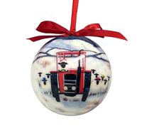 Sheep and Tractor Christmas Bauble by Thomas Joseph - Ornament Ball Tree Decoration