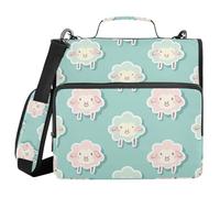 Sheep Ash Sticker Style Lake Blue 3 Rings 1.5 inch Binder Organizer with Handle Laege Capacity Portfolio Binder for School and Office