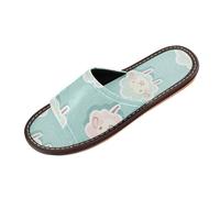 Sheep Ash Sticker Style Lake Blue Spa Slippers Indoor Reusable Lightweight personalizado para Home Beach Non Slip Sandals for Guest, Hotel, Travel, Airplane sandalias para mujer