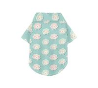 Sheep Ash Sticker Style Lake Blue Summer Dog Polo Shirt Button Up Lightweight and Breathable Pet Polo Shirt Puppy Clothes Perfect for Everyday Wear, and Photoshoots 4XL