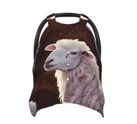 Sheep Baby Car Seat Canopy Cover, Multi Use Breathable Nursing Breastfeeding Covers for Mom Soft Stroller Sun Shade Newborn Shower Gift