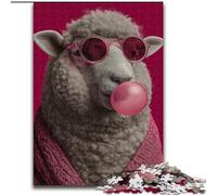 Sheep Blowing Balloons Jigsaw Puzzles 1000 Pieces for Adults Teens, Challenging Game And Family Play Educational Game for Birthday, Chrismas (26x38cm)