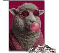 Sheep Blowing Balloons Jigsaw Puzzles for Teenagers, Educational Games DIY Toys with Matching Poster And Trivia Sheet for Age 14+ (50x75cm)