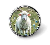 Sheep Button Pin Personalized Metal Lapel Pins Badges Classic Round Brooch Pin Novelty Unique Enamel Pins Cute Funny Pinback Button Badge for Jackets Backpacks Bags Coat