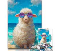 Sheep by The Sea Jigsaw Puzzles for Adults,Challenging To Complete But Fun And Humorous Birthday Present,Gifts,Wall Art (50x75cm)