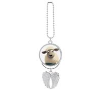 Sheep Car Hanging Ornament Rear View Mirror Pendant Lucky Presents Hanging Ornament Funny Car Pendant for Office Auto Home Decoration Silver-style