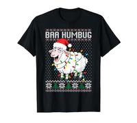 Sheep Christmas Ugly Sweater, Anti Christmas bah Humbug Value Graphic T-Shirt, Men, Black, M
