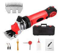 Sheep Clippers, 900W Shears with 6-Speed Adjustment, Corded Electric Professional Sheep Shears, Alloy Steel, 5 Accessories, for Shaving Fur Wool, Goats, Cattle red