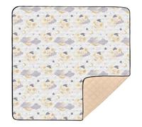 Sheep Clouds Stars in White Soft Thick Baby Activity Play Mat for Floor Comfortable Baby Kick Crawling Mat for Kids Toddlers Infants 50'' x 50''