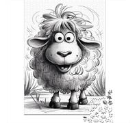 Sheep Coloring Book Page Jigsaw Puzzle for Adults, 1000 Pieces, 70x50cm/1000pcs, Smooth White Cardboard Pieces; A Calm After-work Activity