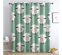 Sheep Curtains for Bedroom Living Room - Kids Cartoon Cute Animal Blackout Curtains 46 x 72 Inch (Width x Drop), Thermal Insulated Eyelet Curtains & Drapes, Patterned Window Treatments X-&289