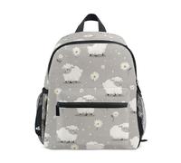 Sheep Daisy Gray Kid's Backpack for Boys Girls Toddler Preschool Backpacks Kindergarten Bookbag for 3-8 Y