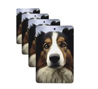 Sheep dog Car Air Fresheners Cards 4 Pcs Hanging Fragrance Scented Cards Long-Lasting Car Aromatherapy Tablets for Wardrobe Bathroom Car Interior Mirror Pendant Gifts