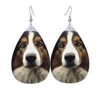 sheep dog earrings for women teardrop leather earrings double sided lightweight dangle earrings for women ear accessories fashion jewelry birthday gift