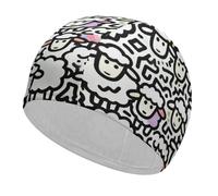 Sheep Doodle Swim Cap High Elasticity Anti Slip Waterproof Comfortable Swim Hat Bathing Cap for Men Women