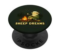 Sheep Dreams Cozy Campfire Marshmallow Camping PopSockets Adhesive PopGrip