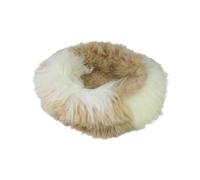 Sheep Dreams Lambskin Dog & Cat Bed Diameter 40 cm Flamed - Cuddly, High Quality & Cosy (Light / Beige, Diameter 70)
