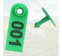 Sheep Ear Tag Plier Kit, Round Livestock Identification Tags, 100Pcs Plastic, Yellow Animal Identification Labels for Rabbit Dog Goat Sheep Pig Calf Swine(Green,Sheep)