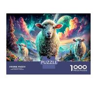 Sheep Fantasy Colourful Neon Wolf 1000 Pieces Adult Jigsaws For Adults & Kids Fun Rainy Day Activity 38x26cm/1000pcs