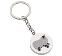 Sheep Farmer Farm Design Personalised Engraved Silver Keyring in a Gift Pouch