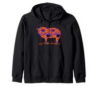 Sheep Farmer Halloween Party Jack O Latern Pumpkin Pattern Zip Hoodie