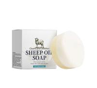 Sheep Fat Moisturizing Soap Refreshing Oil Control Goat Milk Soap Cleansing Bath Removal Face Washing Soap 100G Gst668 (White, 5.7x5.7x3.3CM)