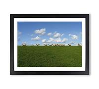 Sheep Flock No.2 Modern Framed Print | A2 Black Framed Wall Art | Ready to Hang | Modern Animal Picture | Living Room Bedroom Lounge Office