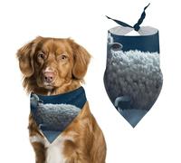 Sheep Flying Over The Moon Dog Bandanas - Cute Pet Scarf for Dogs Cats Triangle Kerchief Bibs Soft Breathable Pet Bandanas Fashion Accessory for Puppy Small Medium Large Pets