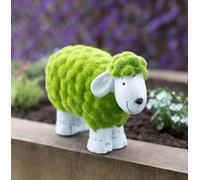 Sheep Garden Statue Ornament Stone Effect Flocked Lamb Statue Figure Farm Animal