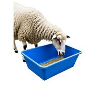 Sheep Grain Feeder And Waterer Large Capacity 2 4 Pack, Calves Pig Livestock Trough Easy to Clean, Farm Outdoor Feeder Pan Bowl for Horses Alpacas(Blue,4pcs)