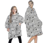 (Sheep - Grey, One Size) Blanket Hoodie Fluffy Fleece Hoodie Blanket For Women