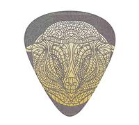 Sheep Guitar Picks Picks 12 Pack with Thin Box,Geometric Floral Ornamental Sheep Head Pattern in Gradient Colors,Special Guitar Plectrums Gift Set for Guitarist,Earth Yellow Eggshell Grey
