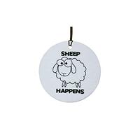 Sheep Happens Car Air Freshener (Funny/Fun Xmas Christmas Stocking Filler/Secret Santa/Novelty Scented Gift)