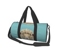 Sheep Head Animal Travel Duffel Bag for Women Men,Print Polyester Tote Round Luggage Bag with Shoulder Strap