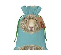 Sheep Head Retro Animal Christmas Drawstring Sack Gift Bag, Lightweight And Cute In Design
