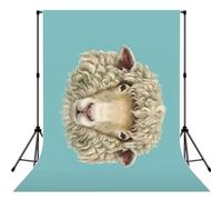 Sheep Head Retro Animal Print Photo Studio Background 5x7ft Soft Photo Backdrop Curtain For Studio Content Creator Equipment