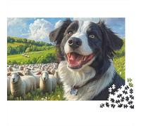 Sheep Herding Dog 1000-Piece Recycled Cardboard Rural Pastoral Scene Puzzle, Educational Decompression, Personalised Gift, Wall Decor & Home Leisure 70x50cm/1000pcs