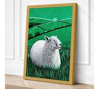 Sheep in Meadow Farmhouse Canvas Wall Art Print 18x12 Inch