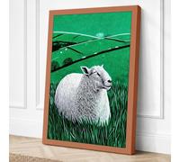 Sheep in Meadow Farmhouse Canvas Wall Art Print 18x12 Inch