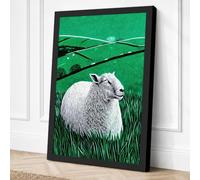 Sheep in Meadow Farmhouse Canvas Wall Art Print 30x20 Inch