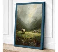 Sheep in Silent Valley Canvas Wall Art Print 36x24 Inch