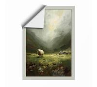 Sheep in Silent Valley Romantic Unframed Wall Art Print A1 (84.1×59.4cm), Wall Decor for Living Room, Bedroom, Office & Home, Art Gift