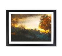 Sheep in Sweden in Abstract Framed Print | A2 Black Framed Wall Art | Ready to Hang | Abstract Animal Picture | Living Room Bedroom Lounge Office