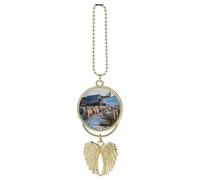 Sheep in The Farm Car Mirror Hanging Auto Interior Metal Pendant Rear View Swinging Ornament for Souvenir Gift