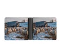 Sheep in The Farm Leather Wallet with 12 Card Holder