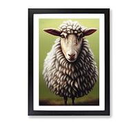 Sheep In The Field Framed Wall Art Print A2 Black