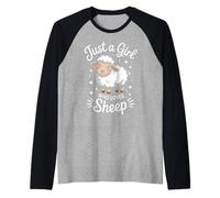 Sheep Just A Girl Who Loves Sheep Raglan Baseball Tee