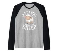 Sheep Just A Girl Who Loves Sheep Raglan Baseball Tee